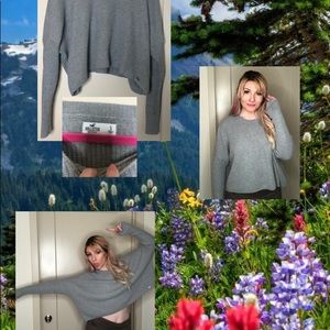 medium gray hollister knit crop sweater